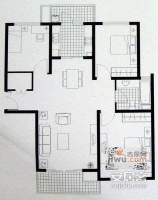 逸兴家园一期3室2厅1卫128㎡户型图