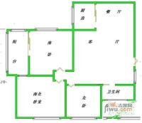 宏宝公寓3室1厅1卫100㎡户型图