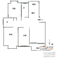 逸居苑3室2厅2卫121㎡户型图
