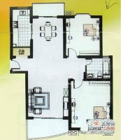逸居苑2室2厅1卫88㎡户型图
