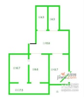 淞南九村3室1厅1卫71㎡户型图