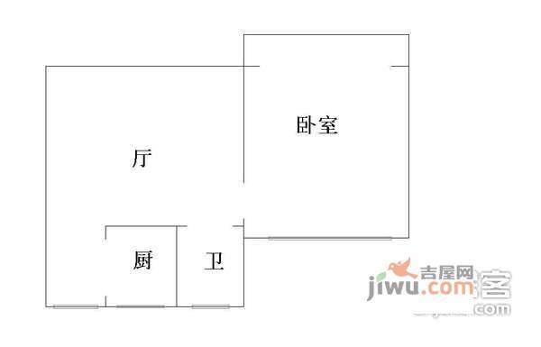 高境二村1室1厅1卫56㎡户型图