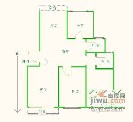 淞南四村3室2厅2卫户型图