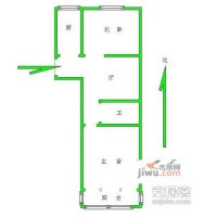 久千公寓2室1厅1卫67㎡户型图