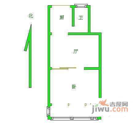 逸仙一村1室1厅1卫50㎡户型图