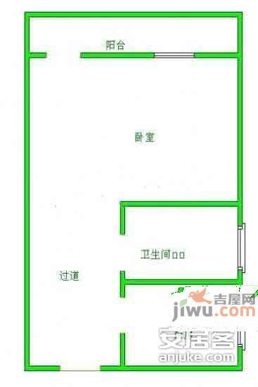 逸仙二村1室1厅1卫46㎡户型图