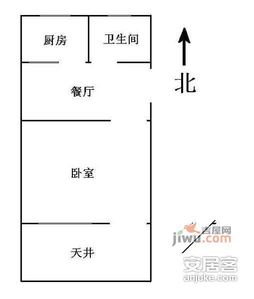 泗溏六村1室1厅1卫户型图