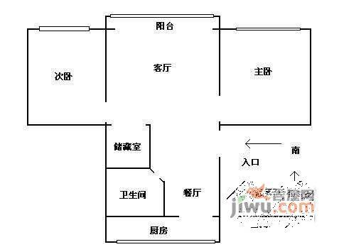 泗塘四村2室1厅1卫80㎡户型图