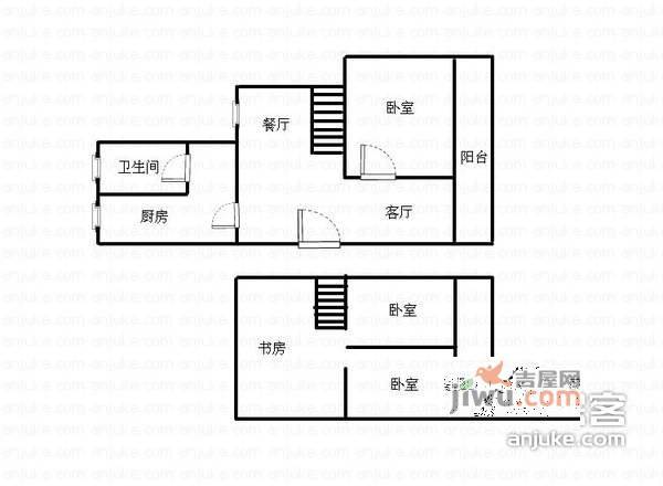 泗塘五村3室1厅1卫73㎡户型图