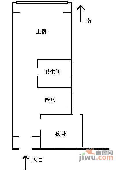 泗塘五村2室1厅1卫63㎡户型图