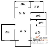 共康公寓3室2厅1卫121㎡户型图