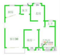 通河新村3室2厅2卫92㎡户型图