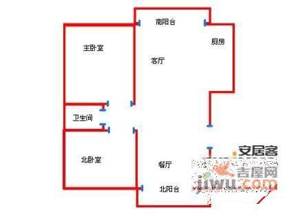 乾恩园2室2厅1卫94㎡户型图