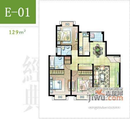 乾恩园3室2厅2卫145㎡户型图