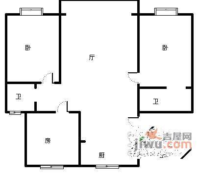 好旺花苑3室2厅2卫123㎡户型图