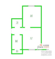 怡华苑1室2厅1卫57㎡户型图