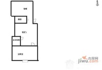 江川公寓2室1厅1卫38㎡户型图
