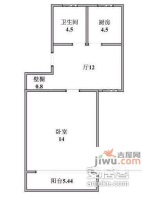 申莘二村1室1厅1卫53㎡户型图
