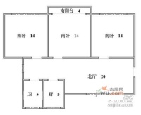 申莘二村3室1厅1卫100㎡户型图