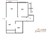 清馨苑1室2厅1卫63㎡户型图