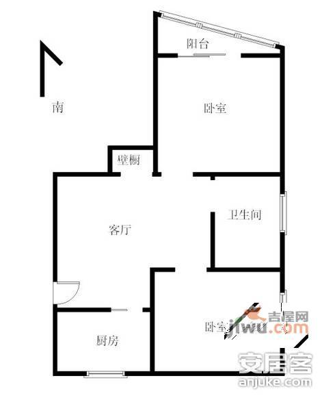 新光大楼2室1厅1卫75㎡户型图