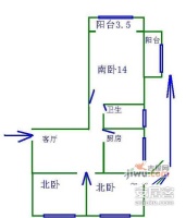 浦东南路小高层3室1厅1卫户型图