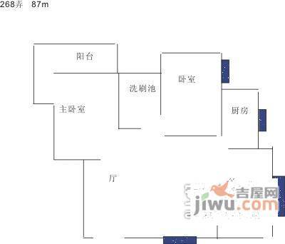 荷一小区3室2厅1卫94㎡户型图