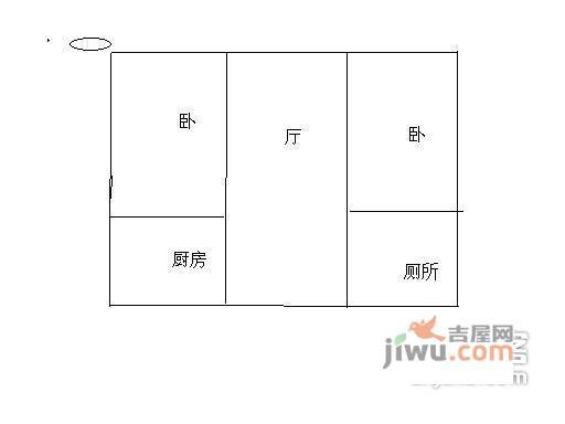 荷一小区2室1厅1卫76㎡户型图