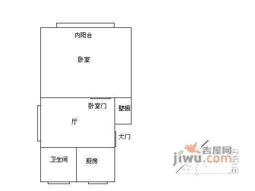 荷一小区1室1厅1卫51㎡户型图