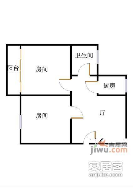 荷五小区2室1厅1卫79㎡户型图