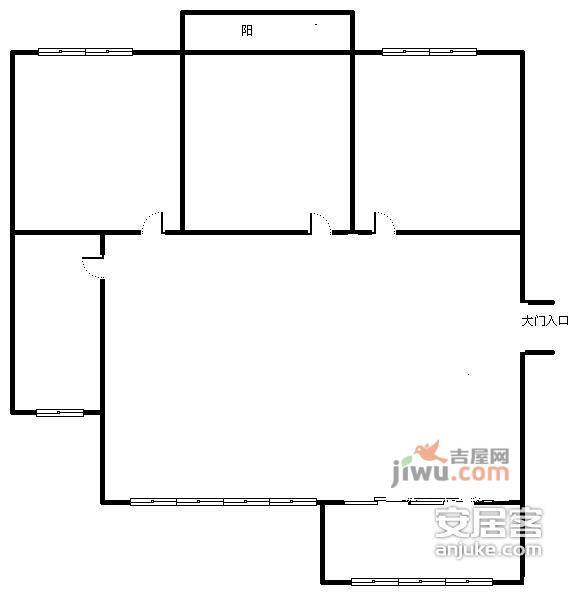 荷五小区3室2厅1卫97㎡户型图