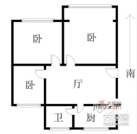 荷五小区3室1厅1卫95㎡户型图