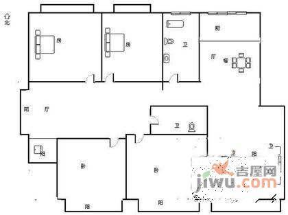 金桥名都5室3厅3卫310㎡户型图