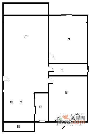 歌林春天馨苑2室2厅1卫100㎡户型图