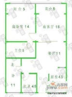 扬波大厦2室2厅1卫113㎡户型图