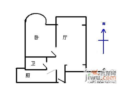 华舟小区2室2厅1卫80㎡户型图