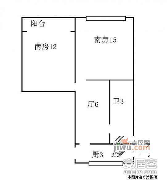 广远新村2室1厅1卫49㎡户型图