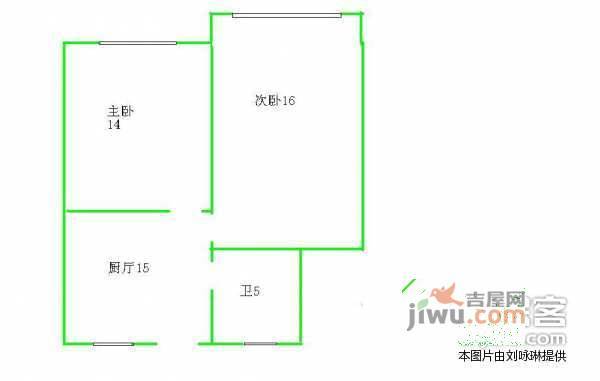 延吉五村2室0厅1卫57㎡户型图