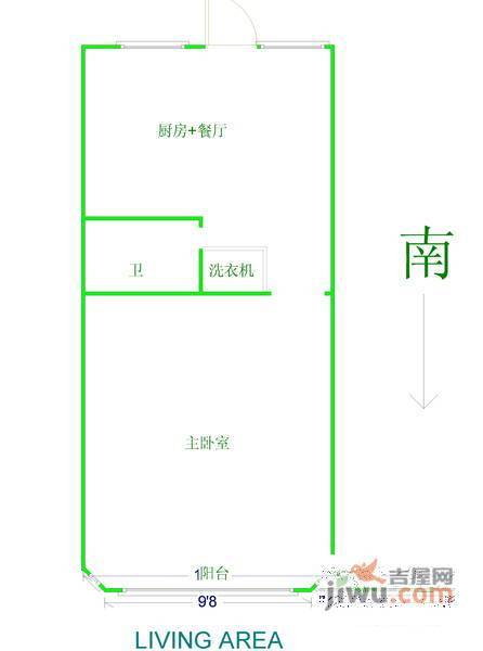 延吉五村1室0厅1卫36㎡户型图