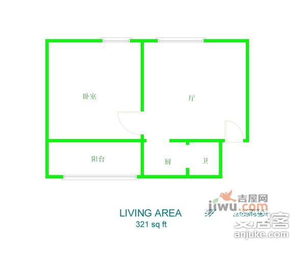 延吉六村2室0厅1卫63㎡户型图