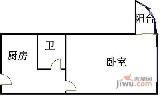 延吉六村1室1厅1卫59㎡户型图