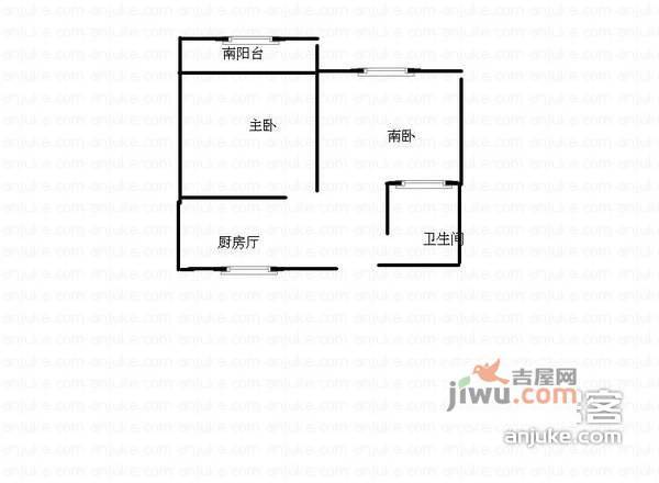 延吉六村2室1厅1卫70㎡户型图