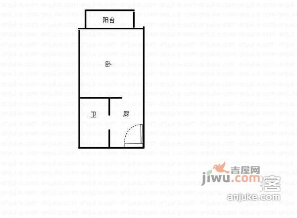 鞍山一村1室0厅1卫41㎡户型图