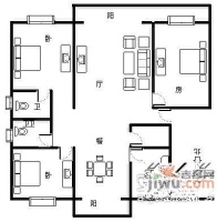 锦丽斯公寓3室2厅1卫121㎡户型图