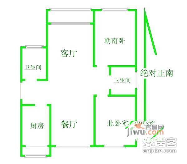 汇元坊2室2厅2卫96㎡户型图