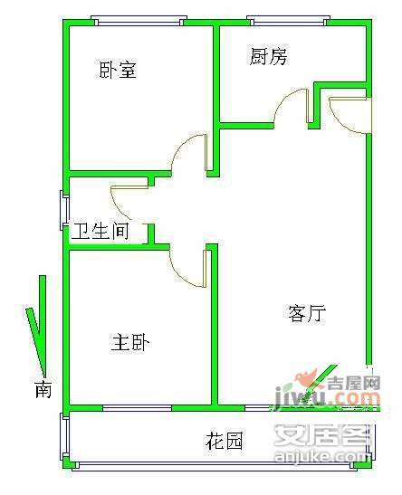 嘉禄新苑2室2厅1卫108㎡户型图