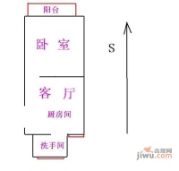 寿山坊1室1厅1卫62㎡户型图