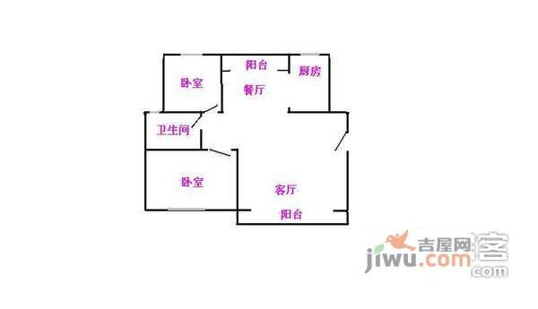 檀香花苑2室2厅2卫119㎡户型图