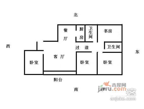 檀香花苑4室2厅2卫200㎡户型图