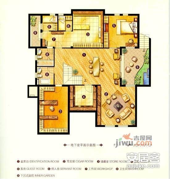 佘山3号5室2厅4卫507㎡户型图